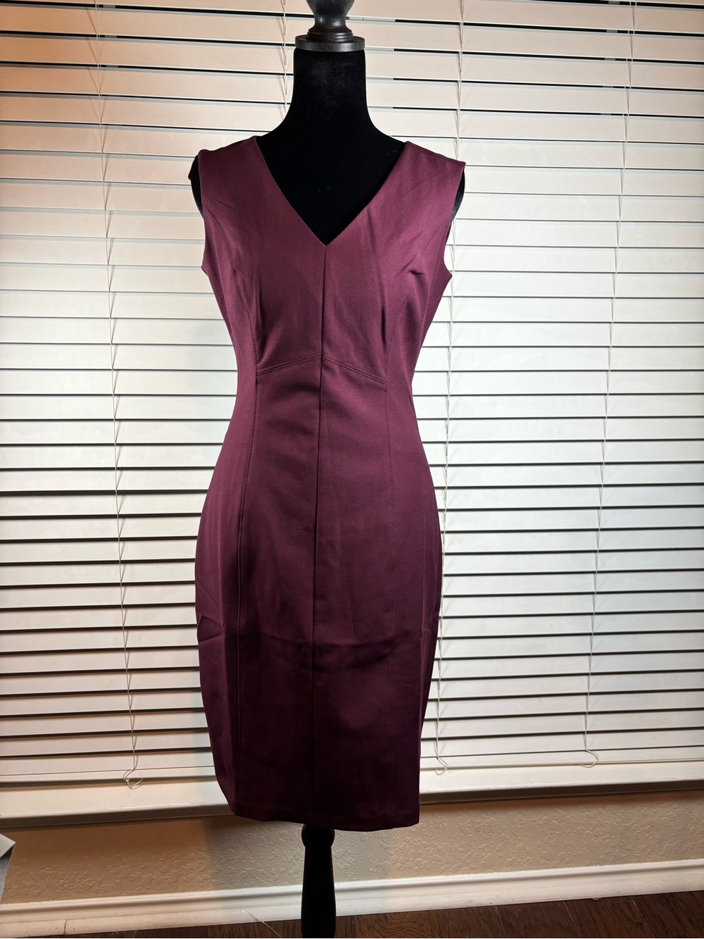 White House Black Market Plum V-Neck Sheath Dress